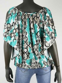 Top Darcelle wit turquoise