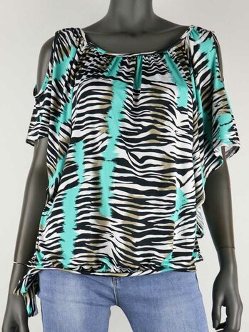 Top Darcelle wit Turquoise